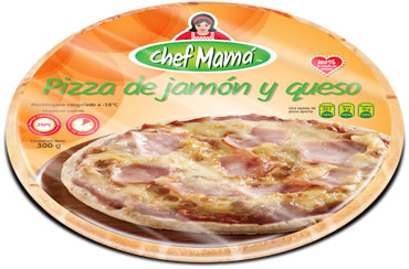 Pizza de jamón y queso